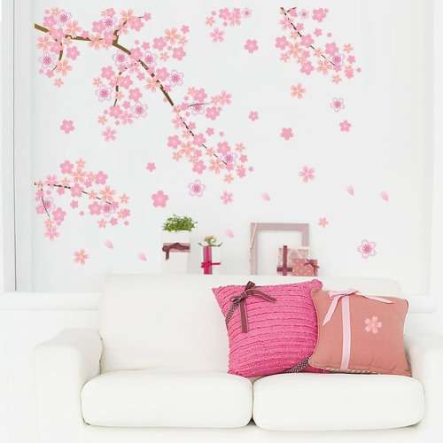 Korean sakura pink cherry blossoms wall stickers