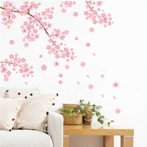 Korean sakura pink cherry blossoms wall stickers