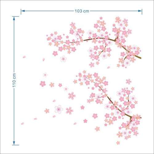 Korean sakura pink cherry blossoms wall stickers