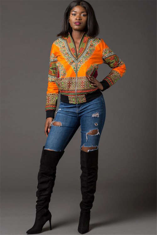 Dashiki women's bomber jackets