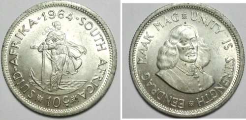1964 Ten Cent - Jan van Riebeeck unc.