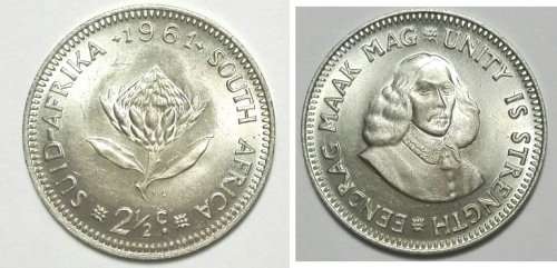 1961 Two and Half cent - Jan van Riebeeck unc. Beautiful