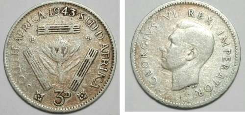 1943 - 3 Pence - George VI