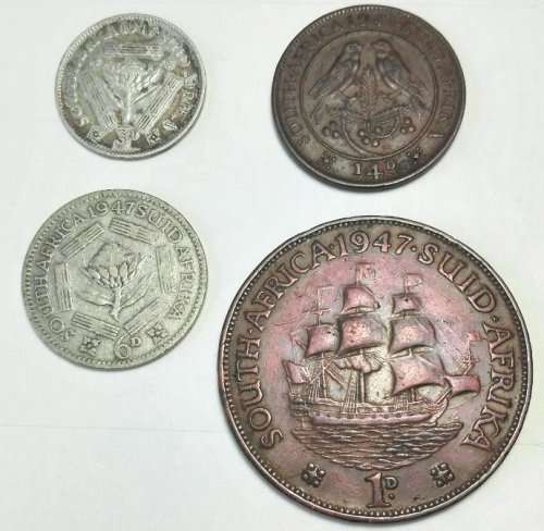 1947 Coin Set - George VI - 1/4p 1p/ 3p/ 6p