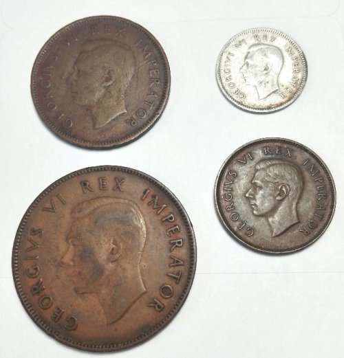 1947 Coin Set - George VI - 1/4p 1p/ 3p/ 6p