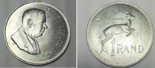 1967 One Rand Unc.  English - Verwoerd