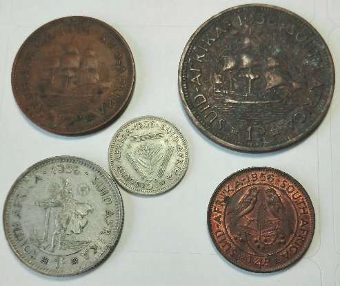 1956 -Coin Set -Elizabeth II  - 1/4p, hp, 1p, 3p, 1s
