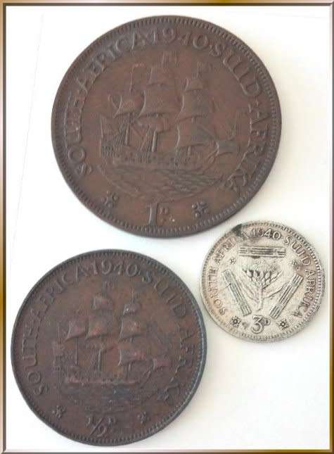 1940 set - half penny, 1 penny, 3 penny - circ.