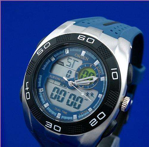 New Dual Time Multifunction Sports Watch (Blue / Black)