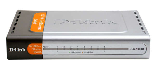 D-Link GigaExpress DGS-1008D, an 8-port 10/100/1000Mbps
