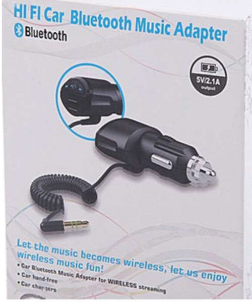 Bluetooth hands-free car kit 3.5mm AUX stereo audio receiver and USB charger for ihone etc (R799)