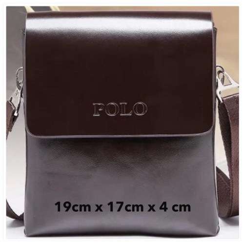 Mix POLO Videng  and Jeep 1941Composite Brown Leather & High quality Canvas Shoulder / Crossbody Bag