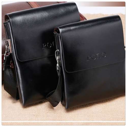 POLO (small) Composite Black Leather Shoulder / Crossbody Bag