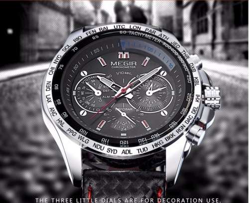 MEGIR Chronometer High Quality Timepiece with Leather band - In box