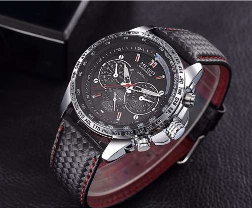 MEGIR Chronometer High Quality Timepiece with Leather band - In box