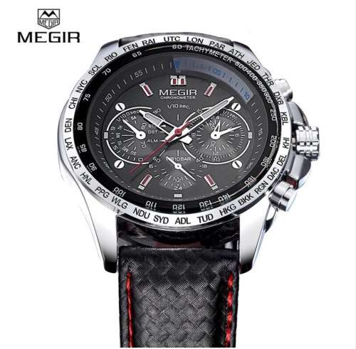 MEGIR Chronometer High Quality Timepiece with Leather band - In box