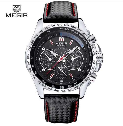 MEGIR Chronometer High Quality Timepiece with Leather band - In box