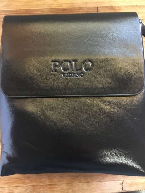 POLO Videng (small) Composite Black Leather Shoulder / Crossbody Bag