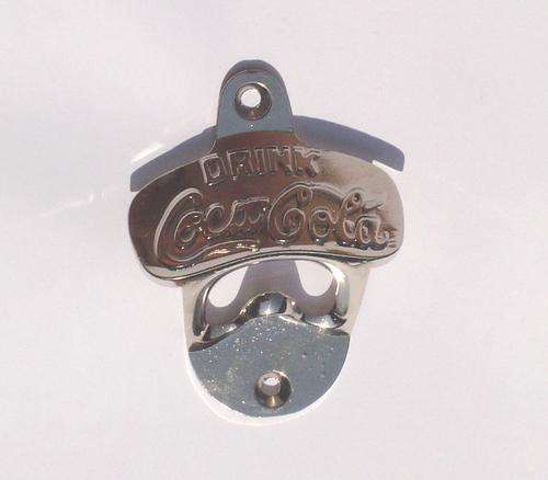 Coca Cola Coke Wall / Bar Mount Bottle Opener -New- Chrome Finish - lowest start
