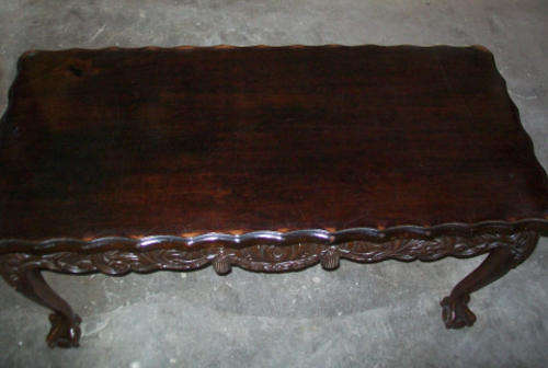 Solid ball and claw coffee table