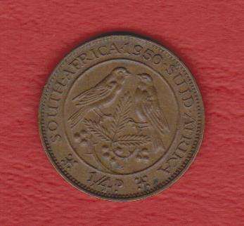South Africa 1950 Quarter Penny Farthing 1/4d - as per scan