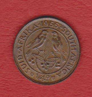 South Africa 1955 Quarter Penny Farthing 1/4d - as per scan