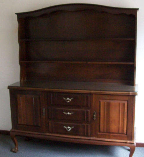 Solid wood Large Ball & claw WELSH DRESSER with glass top - See notes & more pictures below