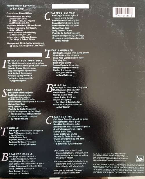 EARL KLUGH Crazy For You (Near Mint/Near Mint)