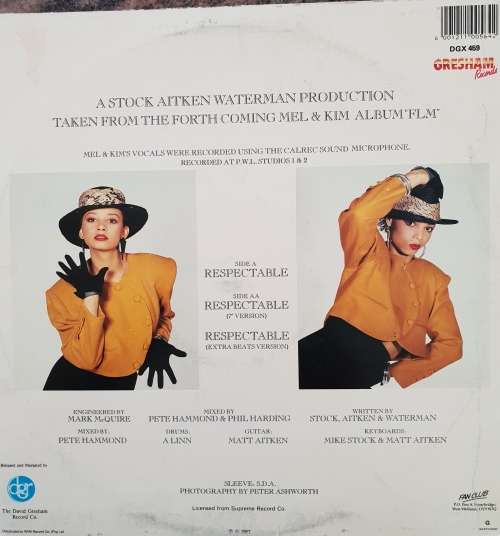 MEL and KIM Respectable - 12` Maxi single (Excellent/Very Good)