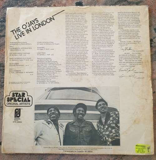 THE O'JAYS Live In London (Good+/Good+)