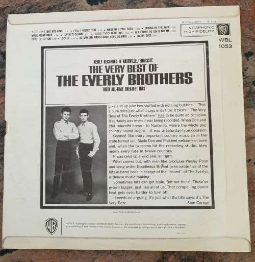 THE EVERLY BROTHERS The Very Best Of (Excellent/Very Good+)