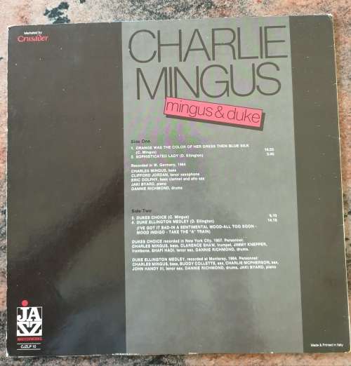 CHARLIE MINGUS Mingus & Duke (Very Good/Very Good+) CJZLP 10 Italian Pressing 1985