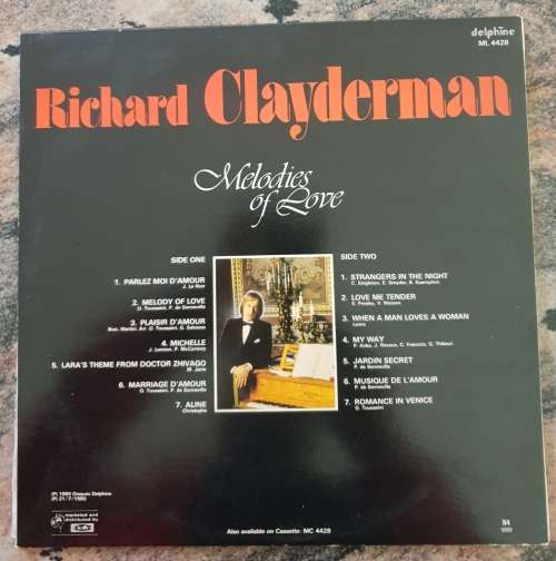 RICHARD CLAYDERMAN Melodies Of Love (Excellent/Very Good+) 1980 SA Pressing
