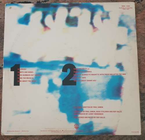 PAUL SIMON Hearts And Bones (Very Good/Very Good) WBC 1564 Warner Bros 1983 Inner sleeve with lyrics