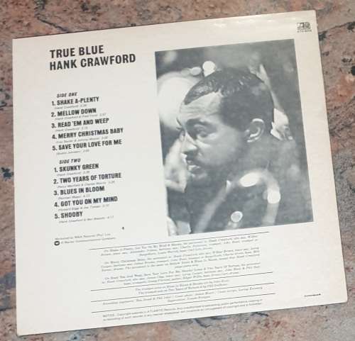 HANK CRAWFORD True Blue (Excellent/Very Good+) Atlantic ATH 4014 South African Pressing