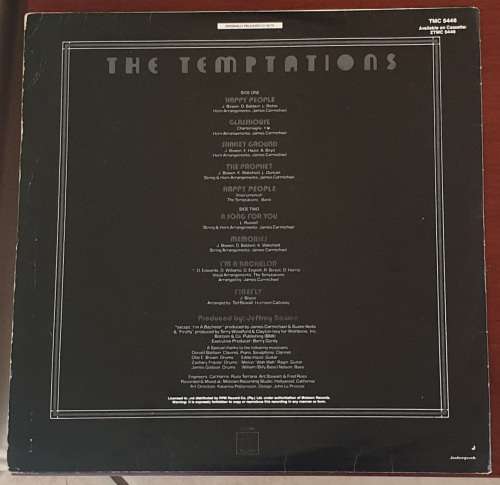 THE TEMPTATIONS A Song For You (Very Good+/Very Good) Motown TMC 5446 SA Pressing 1982