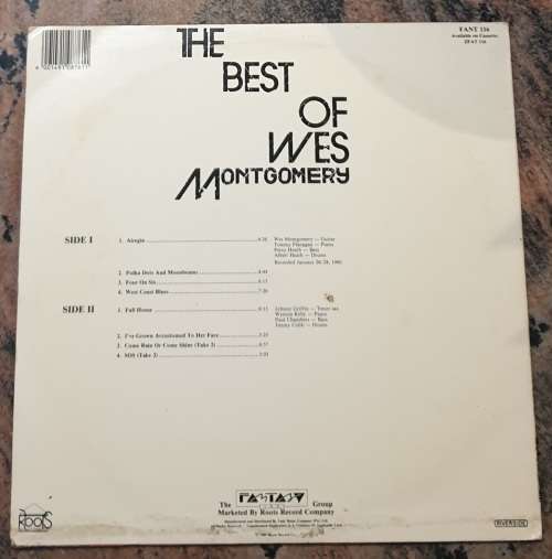 WES MONTGOMERY The Best Of (Very Good+/Very Good+) Roots Records FANT 116 SA Pressing 1989