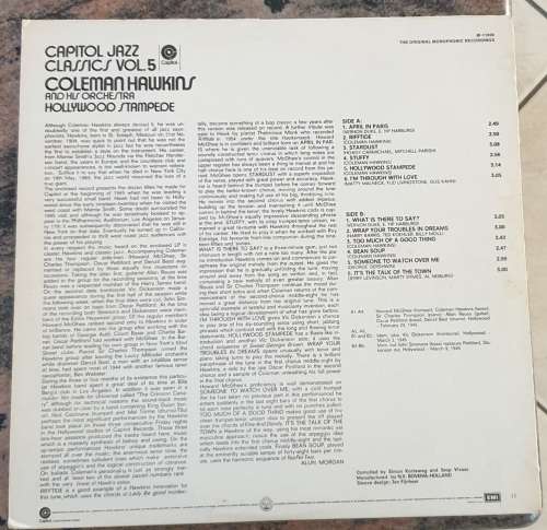 COLEMAN HAWKINS HOLLYWOOD STAMPEDE (Very Good/Very Good) Capitol M-11030 USA Pressing