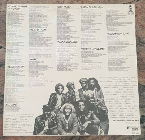 BOB MARLEY & THE WAILERS Uprising (VG+/VG) Island ML 4426 - Original 1980 SA Pressing