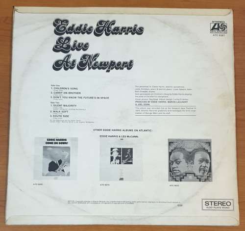 EDDIE HARRIS Live At Newport VG+/VG) Atlantic ATC 9387 South African Pressing 1971 - RARE