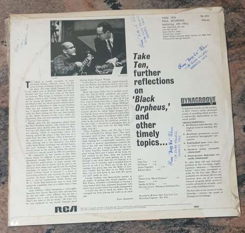 PAUL DESMOND Take Ten (Very Good+/Very Good) RCA 38-072 South African Pressing