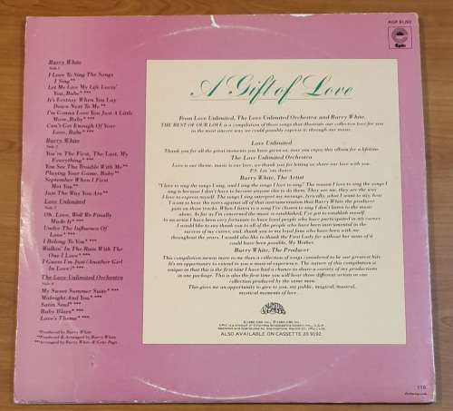 BARRY WHITE The Best Of Our Love - Double LP (Excellent/VG) Epic AGP 91/92 SA Press 1980 - Gatefold