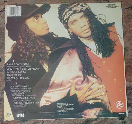 MILLI VANILLI All Or Nothing - US Remix Album (VG+/VG+) Ariola ARI (L) 1114 SA Pressing 1989