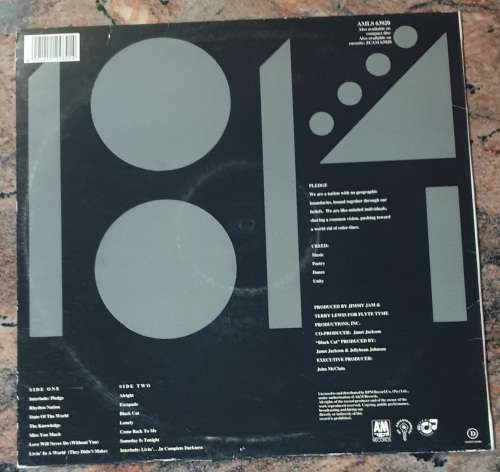 JANET JACKSON Rhythm Nation 1814 - A and M Records AMLS 63920 South African Pressing 1989