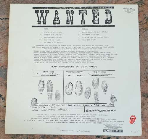 PETER TOSH Wanted Dread and Alive (Very Good+/Very Good+) EMI CUNJ(L) 39113 South African Press 1981