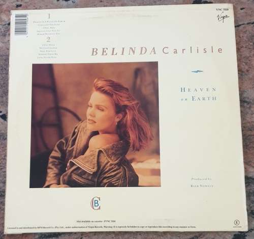 BELINDA CARLISLE Heaven On Earth (Very Good+/Very Good) Virgin VNC 5114 South African Pressing 1987