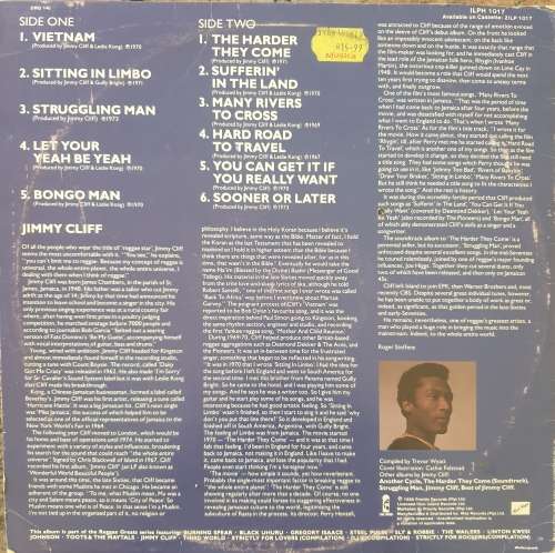 JIMMY CLIFF Reggae Greats (VG+/VG) Island ILPH 1017 SA Pressing 1985 - `GREATEST HITS ALBUM`