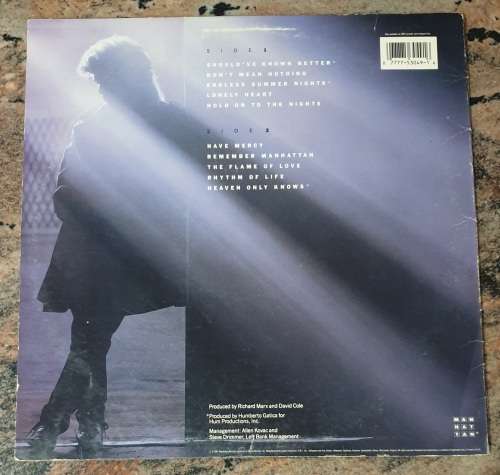 RICHARD MARX Richard Marx (Very Good/Very Good) Manhattan ST-53049 USA Pressing 1987 - Lyrics