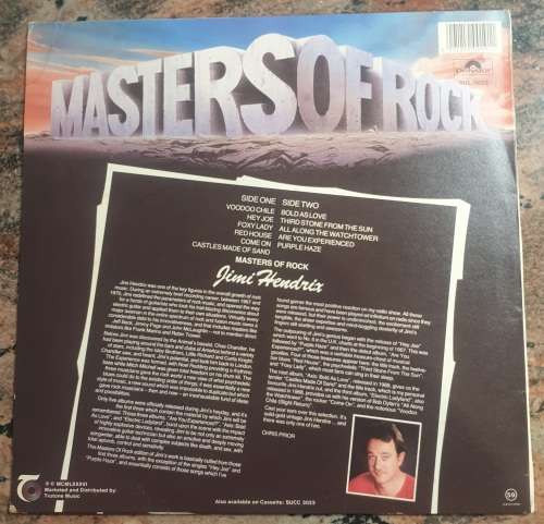 JIMI HENDRIX Masters Of Rock (Excellent/Very Good+) Polydor SUL 3022 South African Pressing 1986