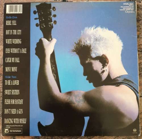 BILLY IDOL 11 Of The Best - The Best Of (VG+/VG+) Chrysalis STARL 5521 SA Press 1988 - Lyrics inside